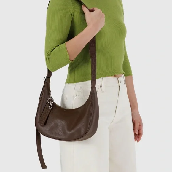 Baggu Brown Leather Shoulder Bag - Picture 2 of 8